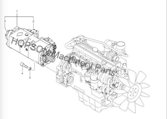 Doosan รถขุดไฮดรอลิกปั๊ม K5V80DTP 14531859 ​​สำหรับ DX150 Red